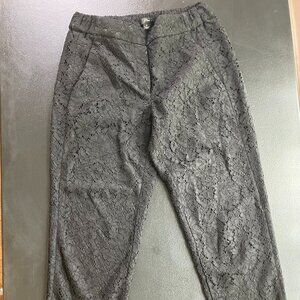 J. Crew Women's Easy Pant in Black Lace - Size 0